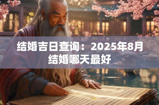 结婚吉日查询：2025年8月结婚哪天最好