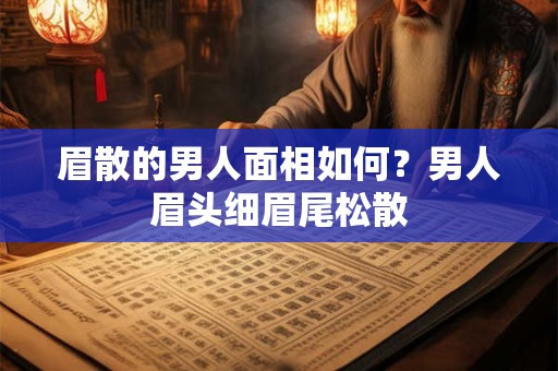 眉散的男人面相如何？男人眉头细眉尾松散