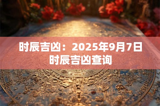 时辰吉凶：2025年9月7日时辰吉凶查询