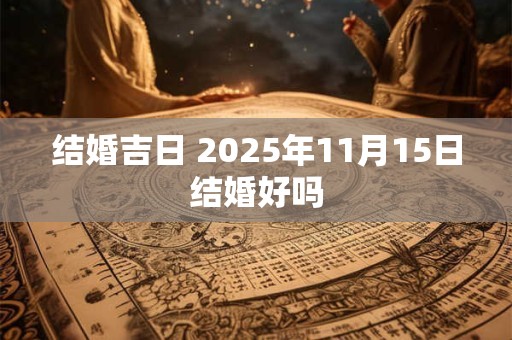 结婚吉日 2025年11月15日结婚好吗