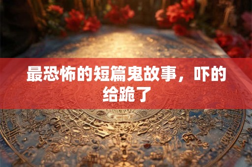 最恐怖的短篇鬼故事，吓的给跪了