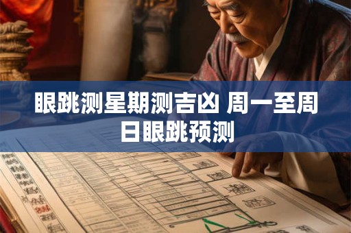 眼跳测星期测吉凶 周一至周日眼跳预测