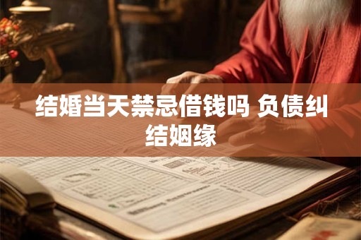 结婚当天禁忌借钱吗 负债纠结姻缘