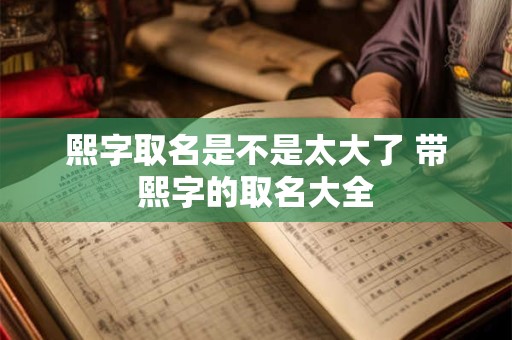 熙字取名是不是太大了 带熙字的取名大全