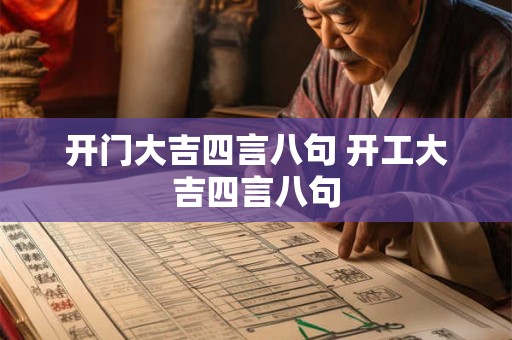 开门大吉四言八句 开工大吉四言八句