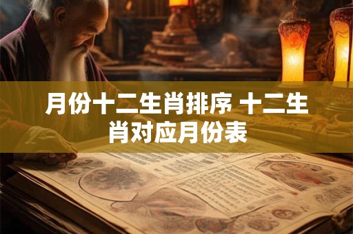 月份十二生肖排序 十二生肖对应月份表
