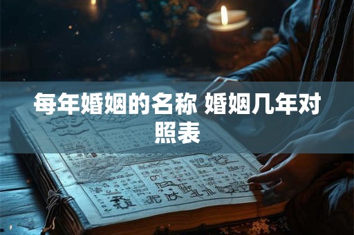 每年婚姻的名称 婚姻几年对照表