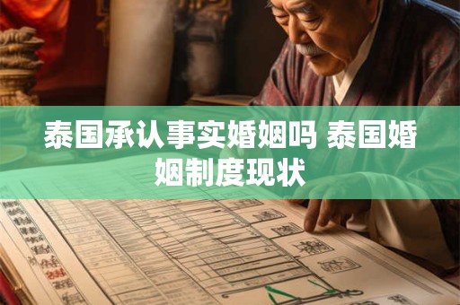 泰国承认事实婚姻吗 泰国婚姻制度现状