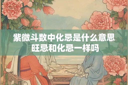 紫微斗数中化忌是什么意思 旺忌和化忌一样吗