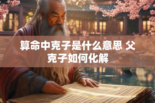 算命中克子是什么意思 父克子如何化解