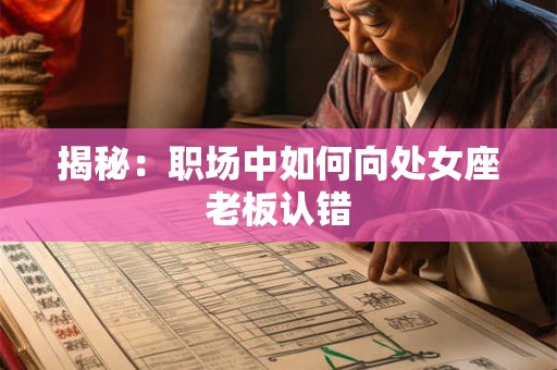 揭秘：职场中如何向处女座老板认错