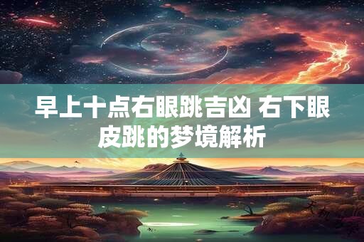 早上十点右眼跳吉凶 右下眼皮跳的梦境解析