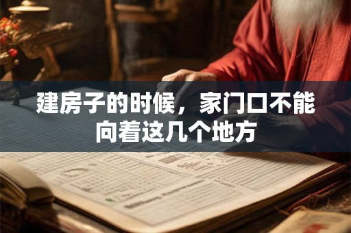 建房子的时候，家门口不能向着这几个地方