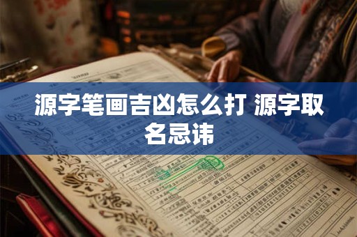 源字笔画吉凶怎么打 源字取名忌讳