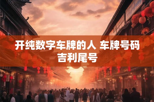 开纯数字车牌的人 车牌号码吉利尾号