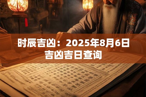 时辰吉凶：2025年8月6日吉凶吉日查询