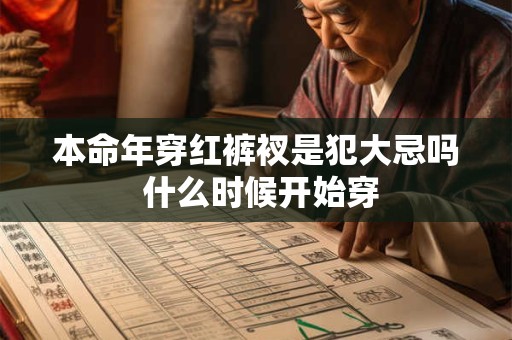 本命年穿红裤衩是犯大忌吗 什么时候开始穿
