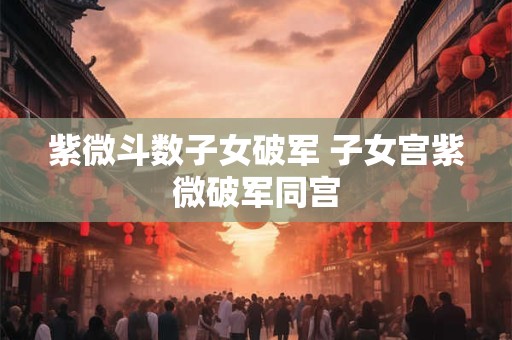 紫微斗数子女破军 子女宫紫微破军同宫