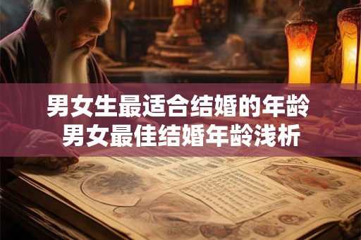 详细阅读:男女生最适合结婚的年龄 男女最佳结婚年龄浅析 男女生最适合结婚的年龄 男女最佳结婚年龄浅析