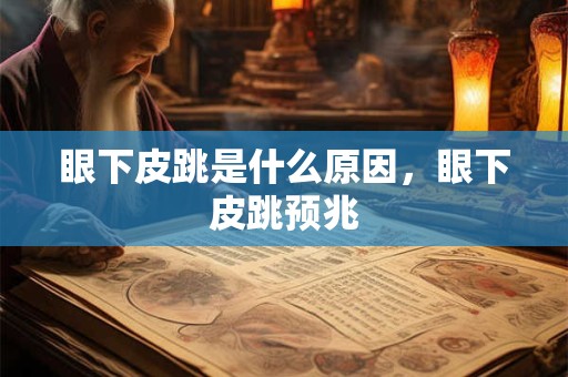 眼下皮跳是什么原因，眼下皮跳预兆