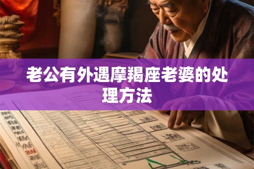 老公有外遇摩羯座老婆的处理方法