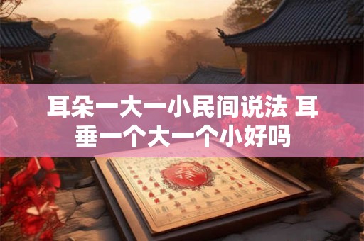 耳朵一大一小民间说法 耳垂一个大一个小好吗