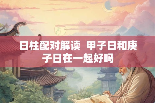 日柱配对解读  甲子日和庚子日在一起好吗