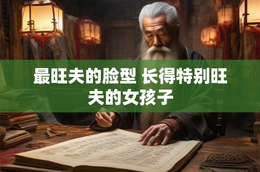 最旺夫的脸型 长得特别旺夫的女孩子