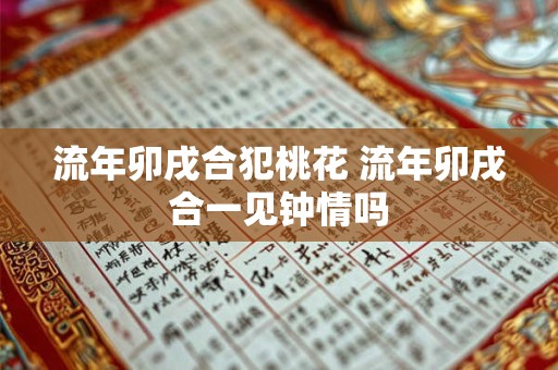 流年卯戌合犯桃花 流年卯戌合一见钟情吗