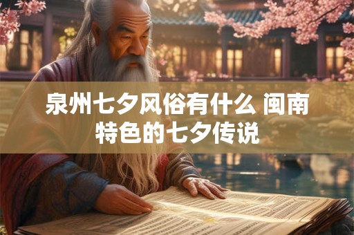 泉州七夕风俗有什么 闽南特色的七夕传说