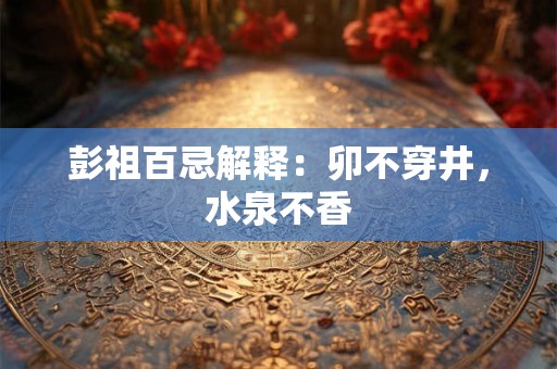 彭祖百忌解释：卯不穿井，水泉不香