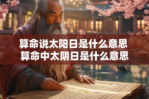 算命说太阳日是什么意思 算命中太阴日是什么意思