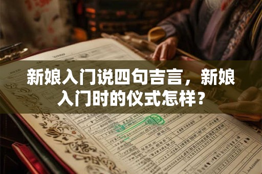 新娘入门说四句吉言，新娘入门时的仪式怎样？