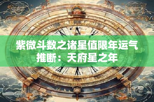 紫微斗数之诸星值限年运气推断：天府星之年