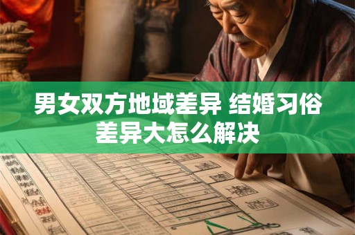 男女双方地域差异 结婚习俗差异大怎么解决