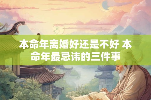 本命年离婚好还是不好 本命年最忌讳的三件事