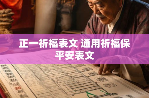 正一祈福表文 通用祈福保平安表文
