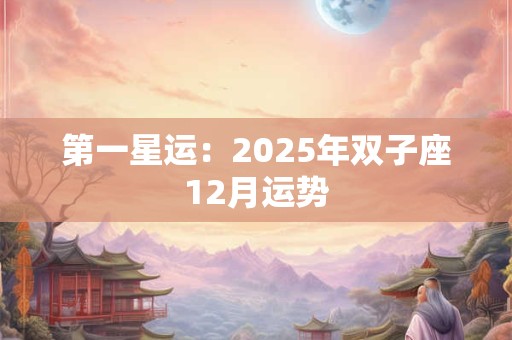 第一星运：2025年双子座12月运势
