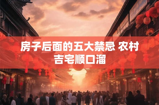 房子后面的五大禁忌 农村吉宅顺口溜