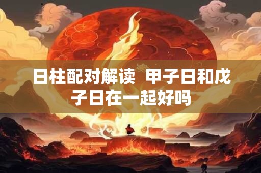 日柱配对解读  甲子日和戊子日在一起好吗