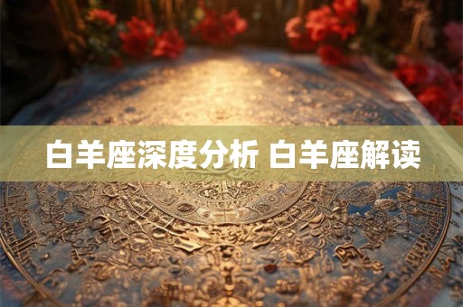 白羊座深度分析 白羊座解读