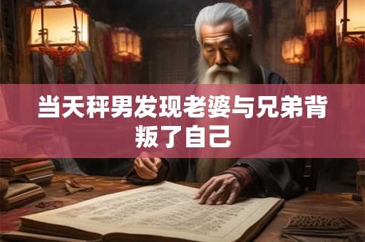 详细阅读:当天秤男发现老婆与兄弟背叛了自己 当天秤男发现老婆与兄弟背叛了自己