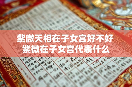 紫微天相在子女宫好不好 紫微在子女宫代表什么