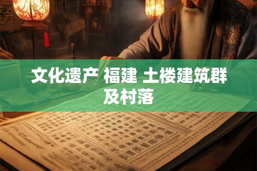 文化遗产 福建 土楼建筑群及村落
