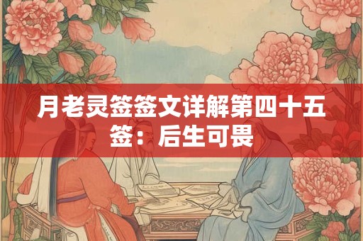 月老灵签签文详解第四十五签：后生可畏