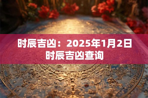 时辰吉凶:2025年1月2日时辰吉凶查询 时辰吉凶:2025年1月2日时辰吉凶查询