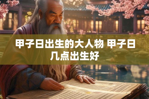 甲子日出生的大人物 甲子日几点出生好