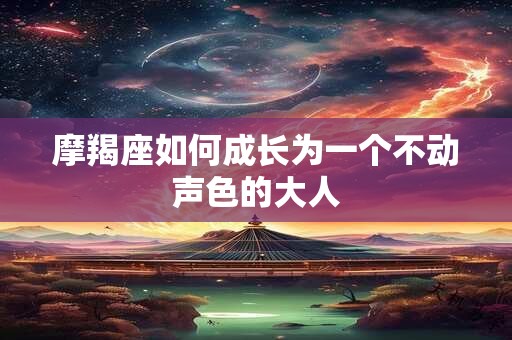 摩羯座如何成长为一个不动声色的大人