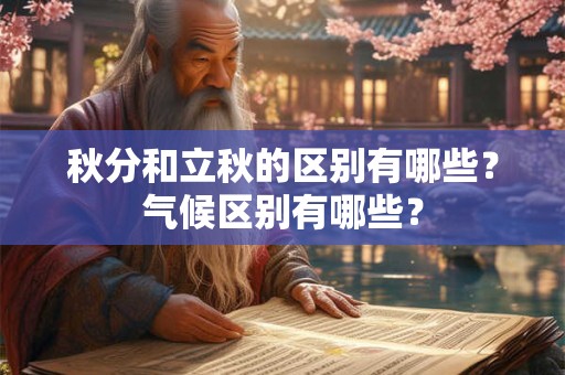 秋分和立秋的区别有哪些？气候区别有哪些？