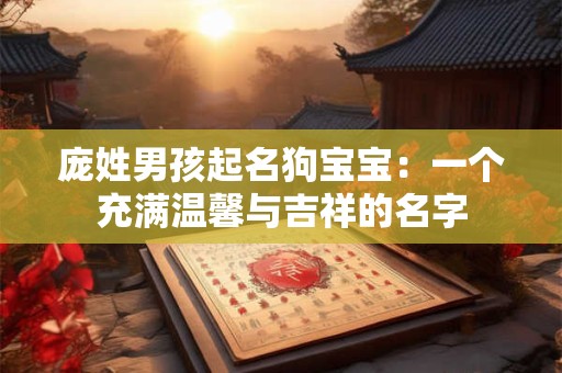 庞姓男孩起名狗宝宝：一个充满温馨与吉祥的名字